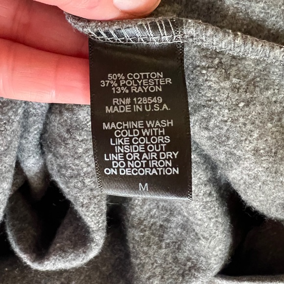 AVIATOR NATION 5 Stripe Grey Zip Up Hoodie Sweatshirt Unisex Medium - Picture 10 of 10